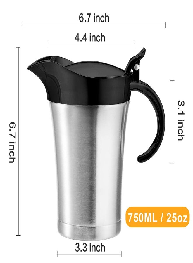 RAISLY Double Insulated Gravy Boat,25Oz Stainless Steel Gravy Sauce Jug with Hinged Lid, Ideal Gravy Warmer Pitcher for Family Dinner, Thanksgiving, Halloween, Christmas, Birthday Party 750ML - Image 3