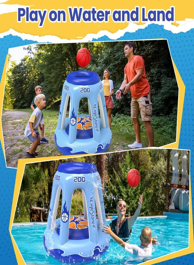 EagleStone Inflatable Pool Basketball Hoop for Kids & Adults, 47" Swimming Floating Basketball Hoop for Pool with 3 Balls, Pump, Summer Outdoor Pool Water Game for Family, Party, Beach & 4th of July - Image 4