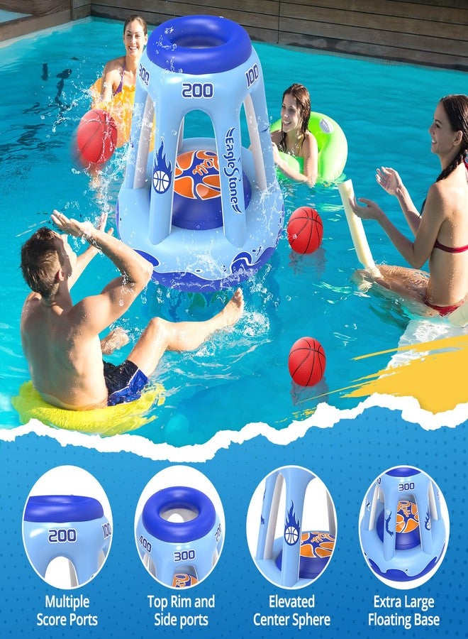 EagleStone Inflatable Pool Basketball Hoop for Kids & Adults, 47" Swimming Floating Basketball Hoop for Pool with 3 Balls, Pump, Summer Outdoor Pool Water Game for Family, Party, Beach & 4th of July - Image 2