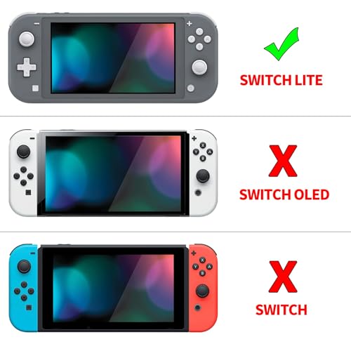 PlayVital ZealProtect Protective Case for Nintendo Switch Lite, Ergonomic Grip Hard Cover - Durable Shock-absorbent Anti-Scratch with Screen Protector & Thumb Grip Button Caps, White - Image 2