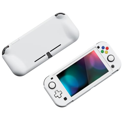 PlayVital ZealProtect Protective Case for Nintendo Switch Lite, Ergonomic Grip Hard Cover - Durable Shock-absorbent Anti-Scratch with Screen Protector & Thumb Grip Button Caps, White - Image 5