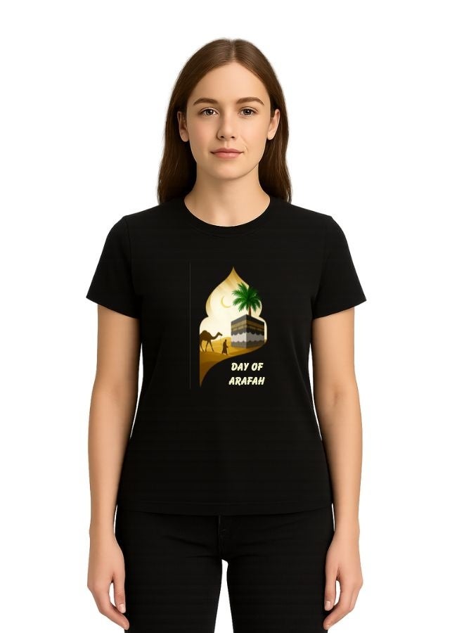 PRINTSHOP4ME Arafah Day Special Women’s Cotton T-Shirt–Premium Quality Round Neck Short Sleeve Islamic T-Shirt For Women | Soft Breathable Fabric | Comfortable Daily Wear  - Image 1