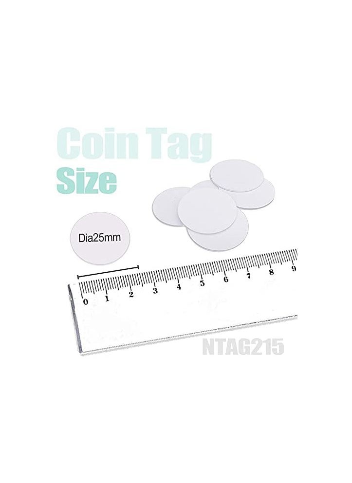 Excefore - NFC 215 Cards, NTAG215 NFC Round Cards NFC 215 Card Tag Compatible with TagMo and Amiibo and NFC Enabled Mobile Phones and Devices, Round 25 mm, 25 Pieces - Image 1