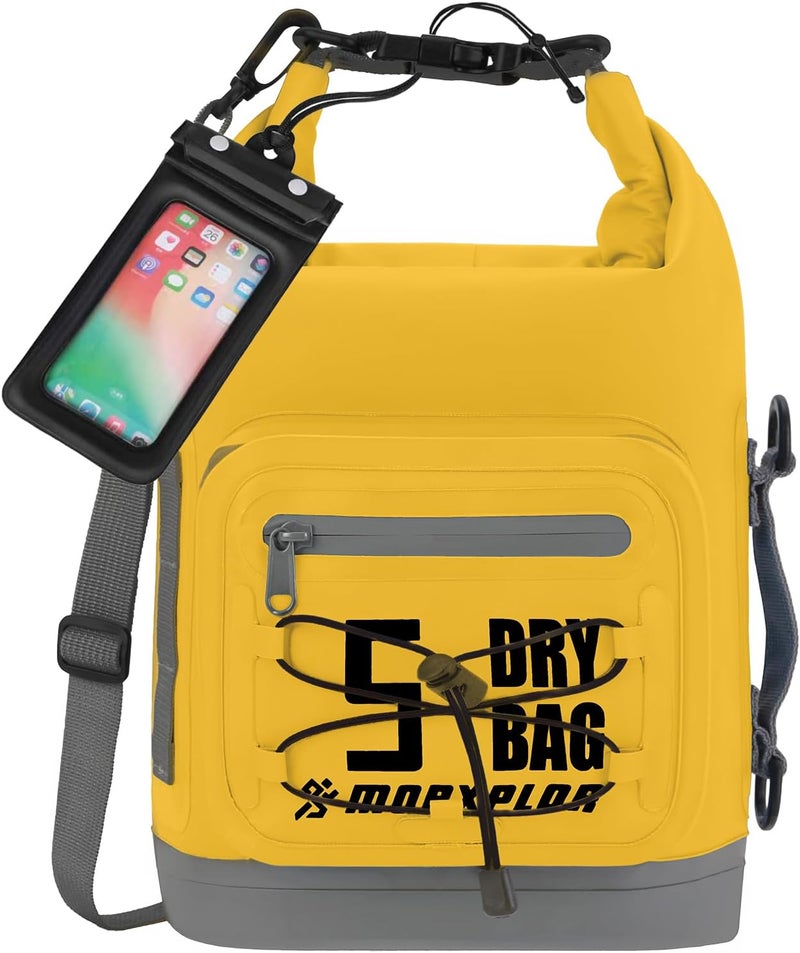 MORXPLOR Waterproof Dry Bag Backpack - [Front Zippered Pockets] 5L/10L/20L/30L Roll Top Waterproof Bag with Water Proof Phone Case for Swimming, Boating, Kayaking, Camping, Beach - Image 1