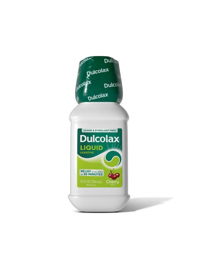 DULCOLAX Saline Laxative Liquid, Fast & Gentle Constipation Relief, Natural Laxatives, Softens Stool, Cherry Flavor, Magnesium Hydroxide 1200 mg, 12 fl. oz. - Image 1