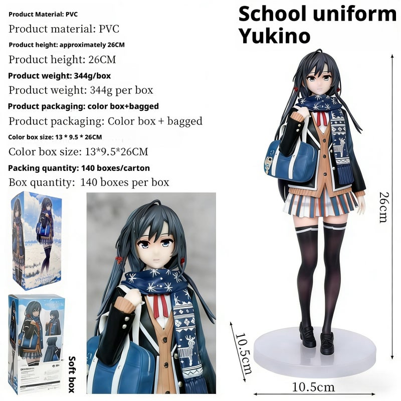 Yukinoshita Yukino School Uniform Anime Figure PVC Sculpture 26cm - Image 2