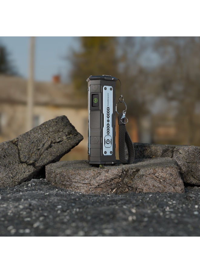 Powerology Torchpower Power Bank 20000mAh with Built-In Flashlight PD 100W / Fast Charging Powerbank / 3 Modes Flashlight / Powerful Laptop Charging / x2 USB-C PD / x1 QC 3.0 - Black - Image 2