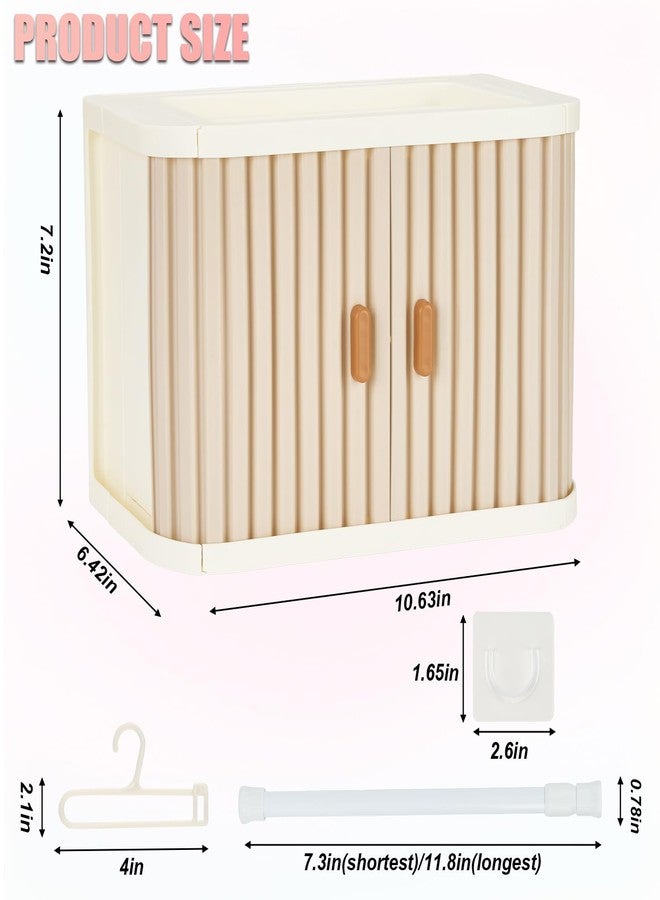 WhelvePoo Foldable Doll Wardrobe Closet Compatible with Labubu Clothes - Stackable Storage Box with 10 Hangers, Rod & Display Shelf for 15/17cm Doll Outfits (Grey) - Image 4