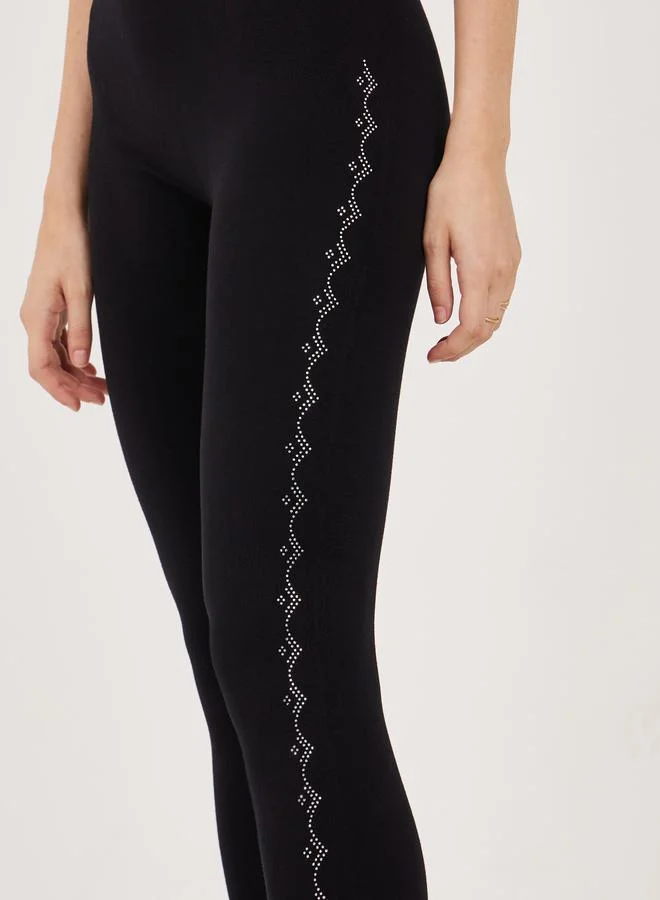 تايك تو Studded Side Detail Seamless Leggings