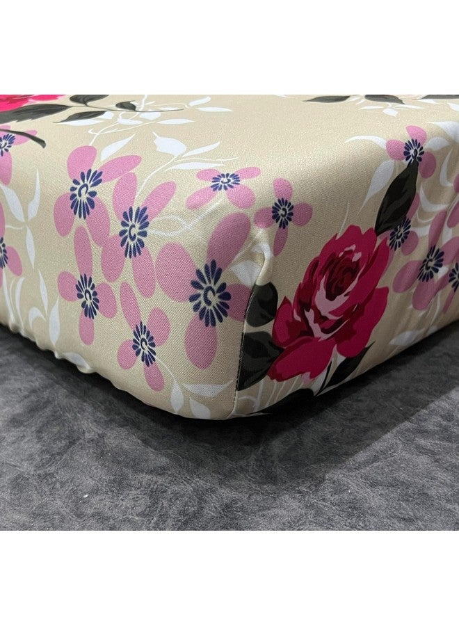 ohello® Stretchable/Spandex Printed Sofa Slip Cover, Pack of 10 Sofa seat Covers can use for livingroom, Couch, Wooden Sofas & Offices (Beige & Pink, SSC_918) - Image 4