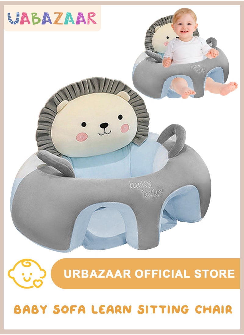 URbazaar Baby Sofa Learn Sitting Chair Nursery Support Seat Pillow Protector Plush Cushion Infant Sitting Chair Baby Support Seat Infant Plush Seats for Toddlers (Blue Lion)  - Image 1