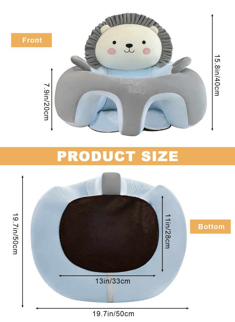 URbazaar Baby Sofa Learn Sitting Chair Nursery Support Seat Pillow Protector Plush Cushion Infant Sitting Chair Baby Support Seat Infant Plush Seats for Toddlers (Blue Lion)  - Image 2