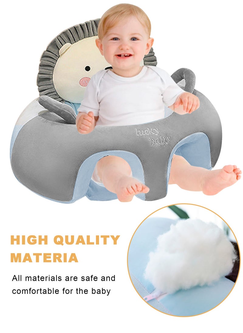 URbazaar Baby Sofa Learn Sitting Chair Nursery Support Seat Pillow Protector Plush Cushion Infant Sitting Chair Baby Support Seat Infant Plush Seats for Toddlers (Blue Lion)  - Image 4