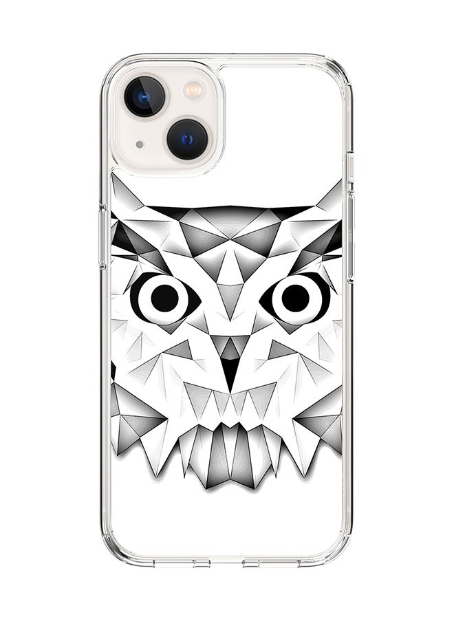 Stylizedd Classic Clear for Apple iPhone 14 Case Hybrid Soft Cover Flexible Edges Anti Drop TPU PC Gel Thin Transparent Cover [ Designed for Apple iPhone 14 ] - Poly Owl Full Print