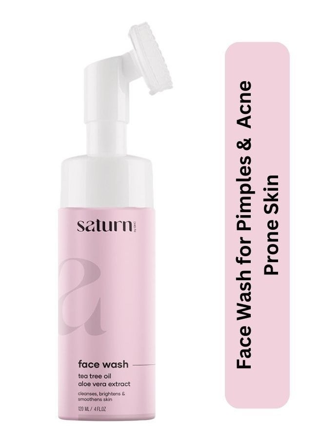 Saturn by GHC 120ml Foaming Face Wash With Built-In Face Brush for Hydrates Skin, Acne, Oil Control, Deep Cleansing, Nourishing & Moisturizing | Niacinamide Face Wash for Clear Skin 