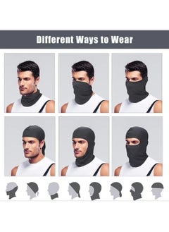 PYC 2Pcs Balaclava Face Mask UV Protection Ice Silk for Men Women Sun Hood Cycling, Climing, Running (Black+Grey)  - Image 5