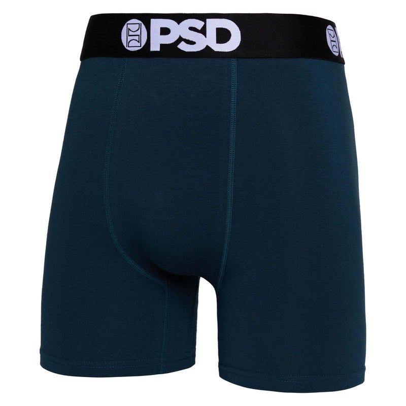 PSD Underwear Men's Night Cotton Solid Mid Length Boxer Brief 3 Pack, Multi, M - Image 2