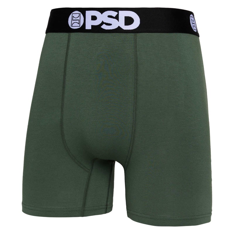 PSD Underwear Men's Night Cotton Solid Mid Length Boxer Brief 3 Pack, Multi, M - Image 3