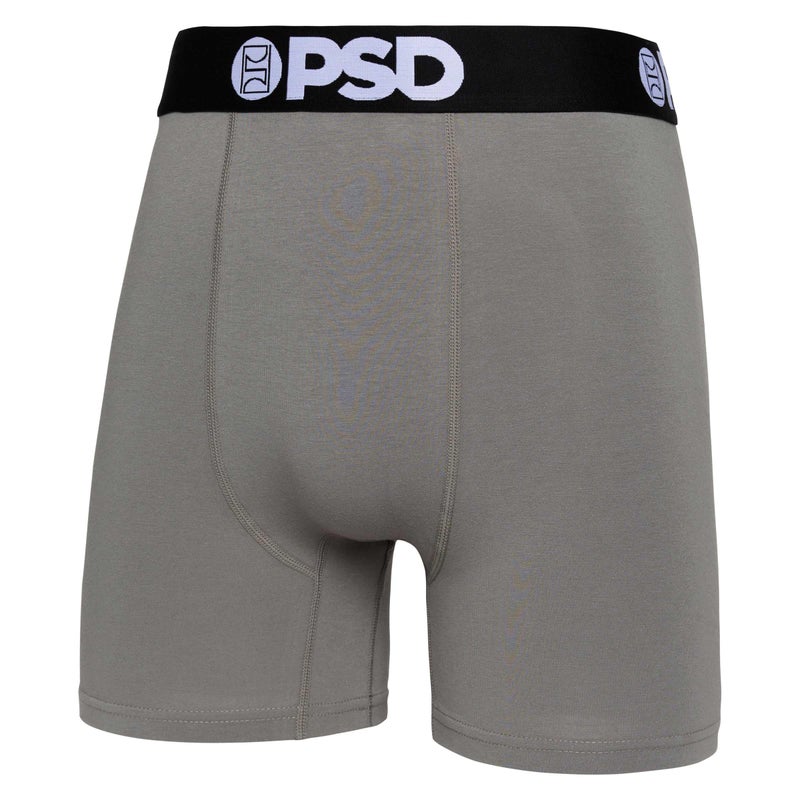 PSD Underwear Men's Night Cotton Solid Mid Length Boxer Brief 3 Pack, Multi, M - Image 4