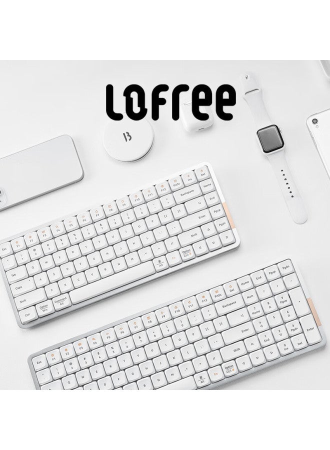 Lofree لوفري شياو شون 100-مفتاح لوحة مفاتيح منخفضة الارتفاع Oe919 سلكية وبلوتوث مزدوجة الوضع لوحة مفاتيح ميكانيكية منخفضة الارتفاع مع هيكل من سبائك الألمنيوم، شبح فضي - Image 2