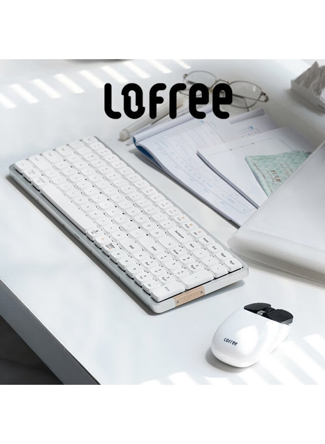 Lofree لوفري شياو شون 100-مفتاح لوحة مفاتيح منخفضة الارتفاع Oe919 سلكية وبلوتوث مزدوجة الوضع لوحة مفاتيح ميكانيكية منخفضة الارتفاع مع هيكل من سبائك الألمنيوم، شبح فضي - Image 1