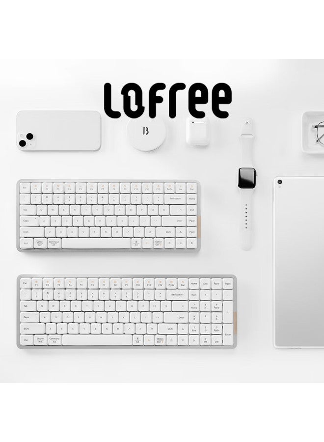 Lofree لوفري شياو شون 100-مفتاح لوحة مفاتيح منخفضة الارتفاع Oe919 سلكية وبلوتوث مزدوجة الوضع لوحة مفاتيح ميكانيكية منخفضة الارتفاع مع هيكل من سبائك الألمنيوم، شبح فضي - Image 3