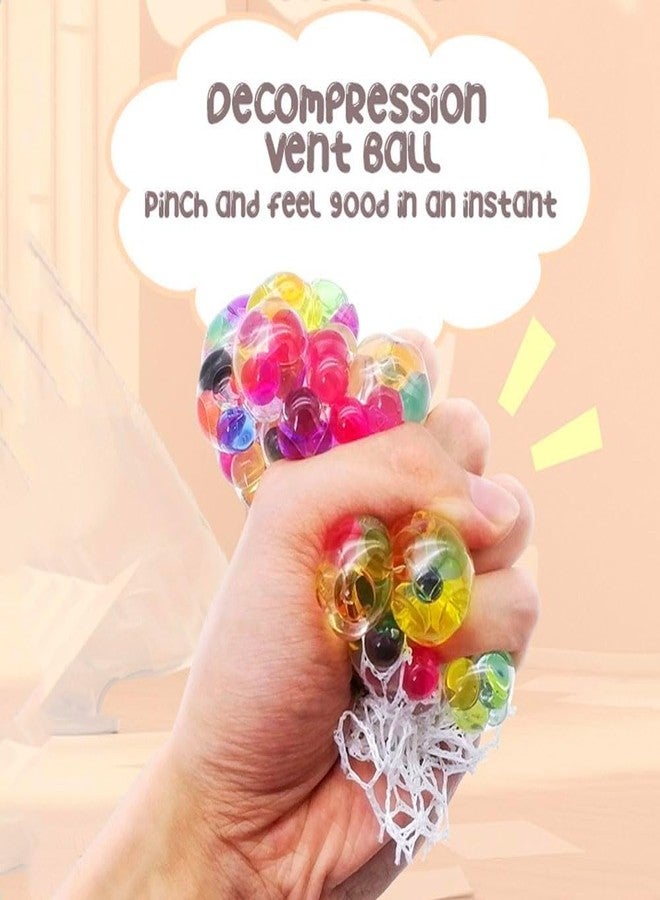 Toyshine 1Pc Magic Slime Mesh Ball Anti-Stress Anti Anxiety Squeeze Grape Ball Multicoloured Water Beads Filled Toy for Kids & Adults | Best for Birthday Return Gift - Image 3
