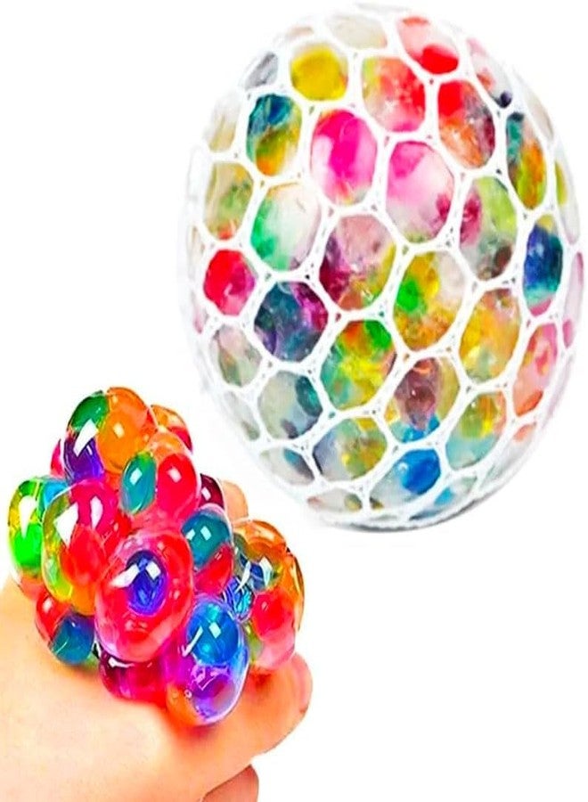 Toyshine 1Pc Magic Slime Mesh Ball Anti-Stress Anti Anxiety Squeeze Grape Ball Multicoloured Water Beads Filled Toy for Kids & Adults | Best for Birthday Return Gift - Image 1