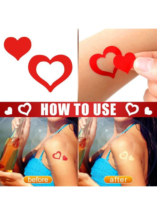 Fainne 400 قطعة ملصقات سرير التسمير لملصقات القلب للجسم ملصقات الجسم ملصقات لاصقة ذاتية صغيرة للتسمير، 100 قطعة لكل لفة، 1.2 × 0.8 بوصة (نمط أنيق) - Image 2