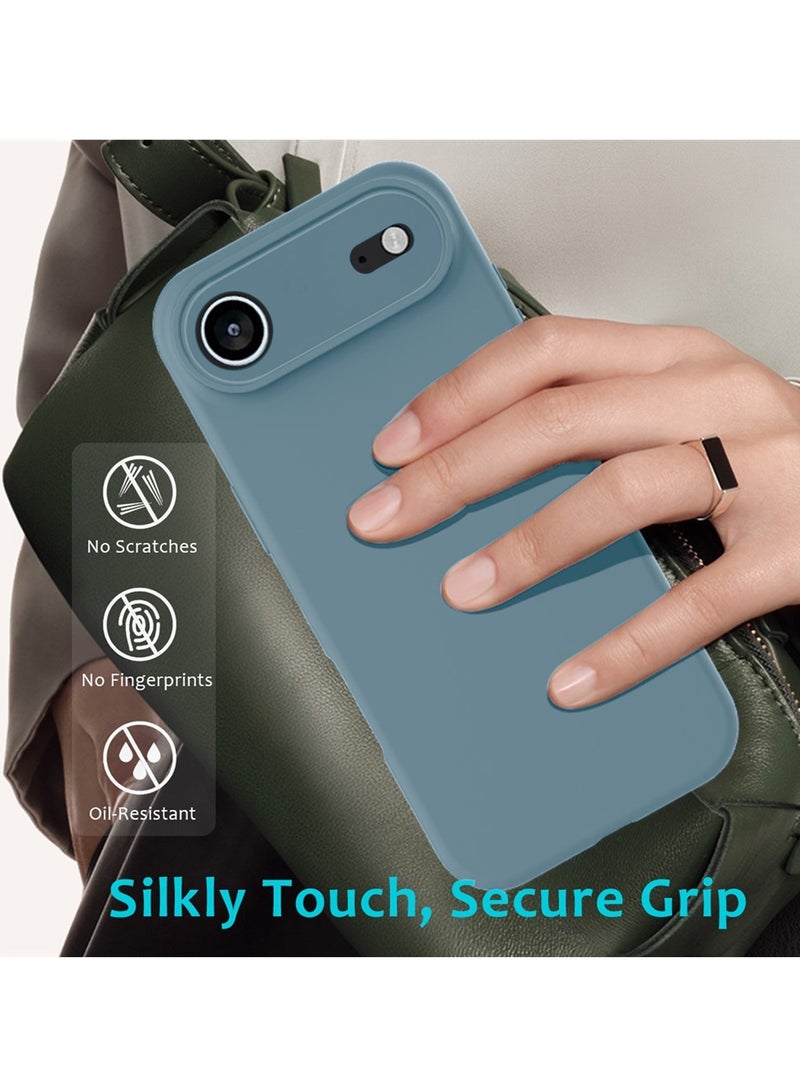 Wtech Apple iPhone Air 5G 2025 Soft Liquid Silicone Case Cover (MCRPSN) - Ivory Blue - Image 2