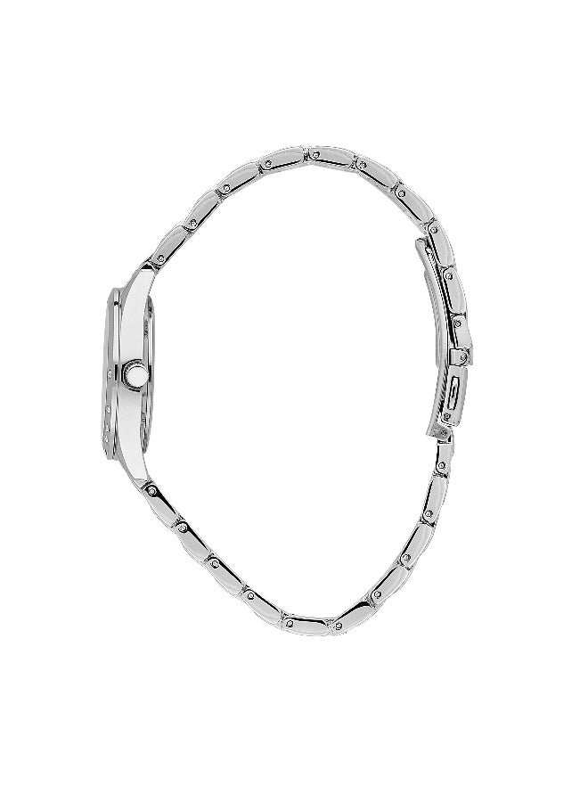 B&G Women's White Round Analog Dial with Silver Stainless Steel Band Watch - 30mm - R3853308503 - Image 4