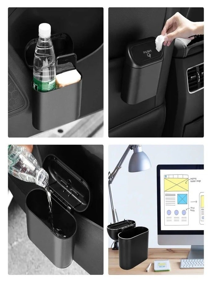 Car Trash Can Container with Bin Leak Proof Dustbin,One Roll Plastic Trash Bag 20 Pieces ,Automotive Garbage Container Bin for Vehicle, Home, Office (Black) - Image 5