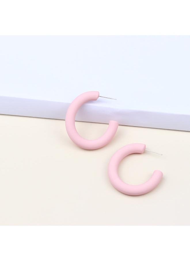 Generic - Spring And Summer New Candy Color C- Ring Earrings Acrylic Earrings Simple Fashion Personalized C- Shaped Earrings Ear Jewelry Women - Image 1