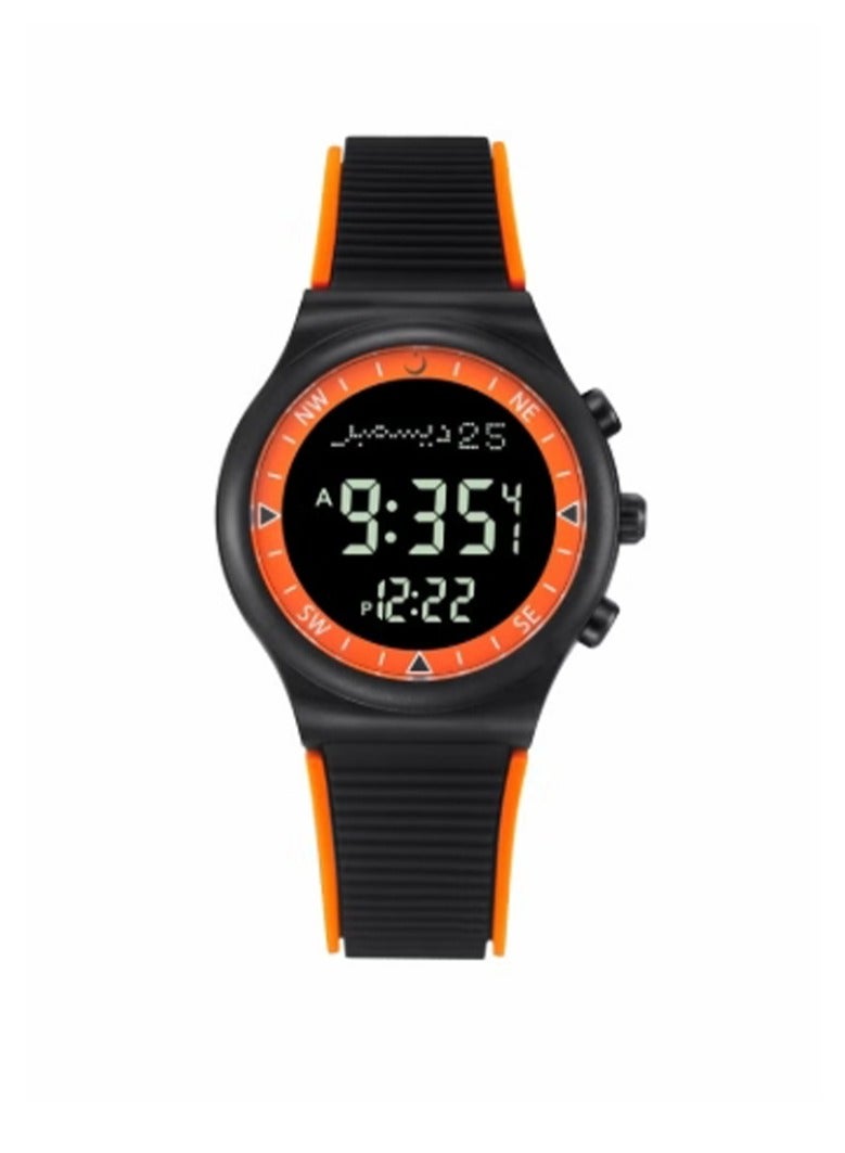 Al Fajr Water Resistant Digital Watch WY-16B Orange Black
