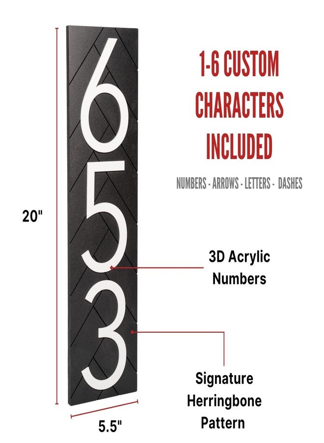 Discovered Designs Made in Minnesota – 20” Custom Address Number Sign - Black or White – Vertical or Horizontal – Made in USA (Black 20 inch Vertical) - House Numbers for Outside Modern - Image 3