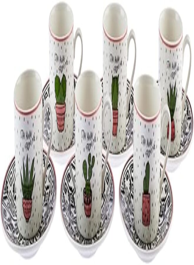 Karaca Cactus Set Of 6 Coffee Cups 80 Ml