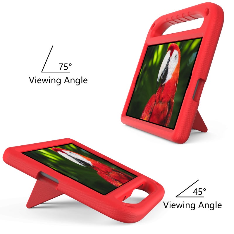 erorex For Xiaomi Mi Pad 4 Plus & Samsung Galaxy Tab A 10.1 2019 Sm-T510 / Sm-T515 Handle Portable Eva Shockproof Protective Case With Triangle Holder(Red) - Image 4