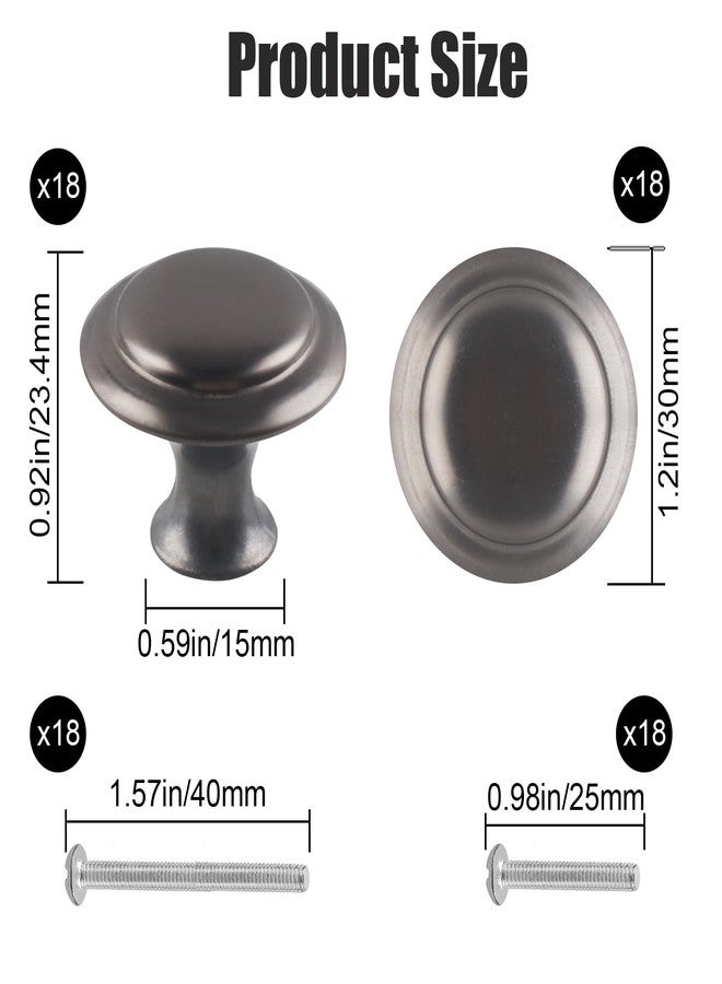 Romeda 18 Piece Drawer Knobs, 30mm Gray Cabinet Knobs, Dresser & Kitchen Drawer Pulls with Screw - Image 2