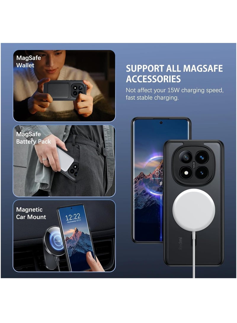 CHEROSIN Magnetic Phone Case for Xiaomi Redmi Note 14 Pro+/ Xiaomi Redmi Note 14 Pro Plus 5G Frosted Translucent Back Protective Slim Phone Cover - Image 2