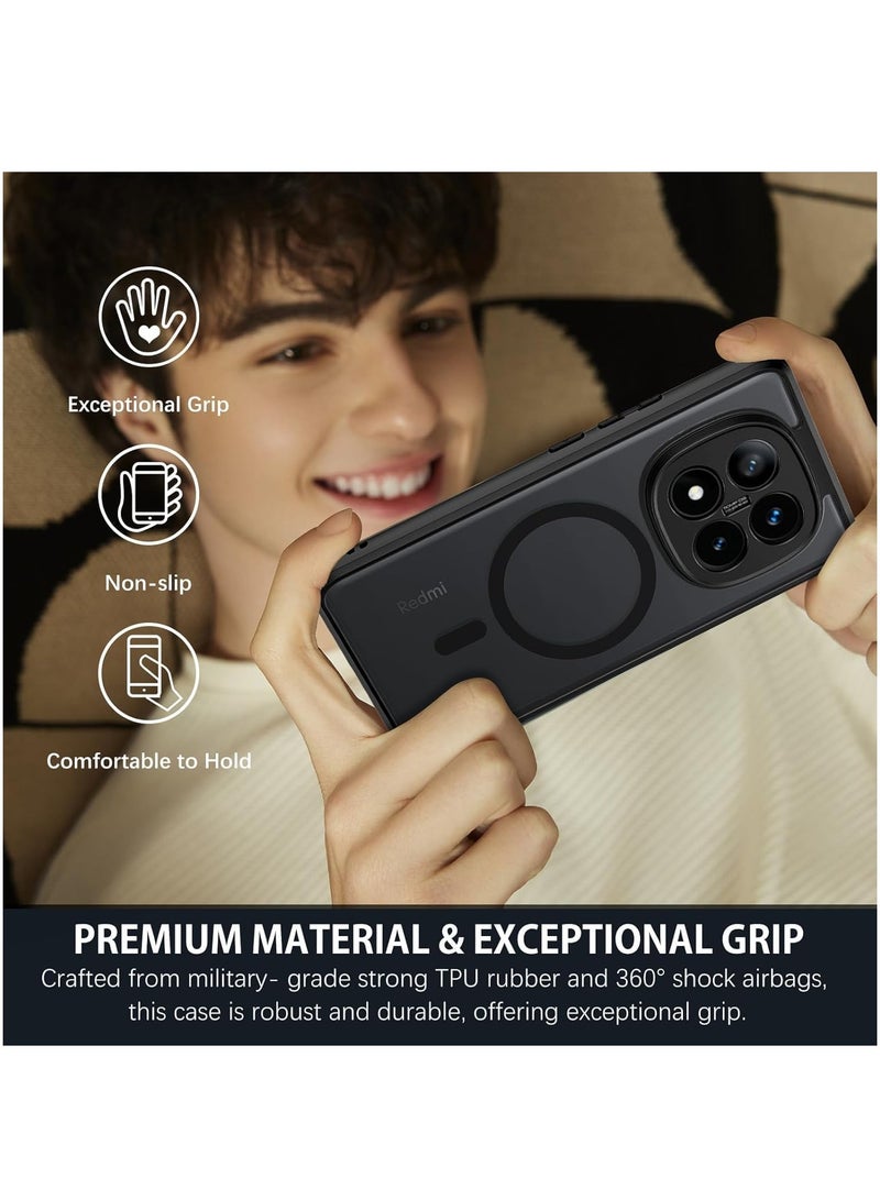 CHEROSIN Magnetic Phone Case for Xiaomi Redmi Note 14 Pro+/ Xiaomi Redmi Note 14 Pro Plus 5G Frosted Translucent Back Protective Slim Phone Cover - Image 5