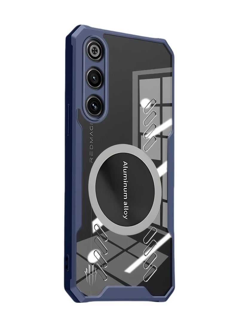 General Case Compatible with ZTE Nubia Red Magic 10 Air 2025, Hole Cooling Case Hybrid Transparent TPU Bumper Aluminium Cooling Cover 