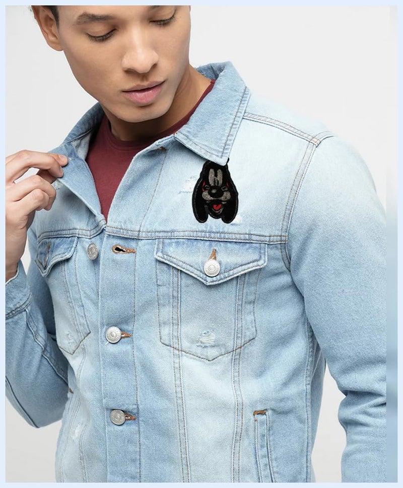 Generic Smiling Dog Animal Applique Embroidered Sew-on Patch ; Size: 9cm x 5.5cm for Jackets, Bags, Caps, T-Shirts, Jeans, Outdoor Clothing ; Imported from Malaysia (1 Piece). (Code: MBX-50c)  - Image 3