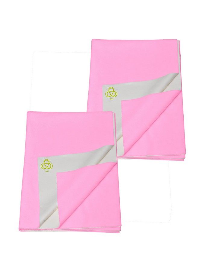AVI Fastdry Cotton Extra Absorbent Waterproof And Reusable Bed Protector;Dry Sheet For Babylarge 100X140 Cmbaby Pink Pack Of 2 - Image 2