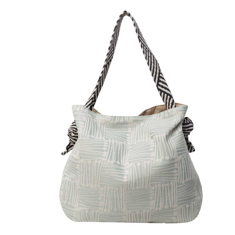 Fashionable Simple Underarm Tote Bag Women'S Stylish Striped Large Capacity Shoulder Bag For Work - Image 1