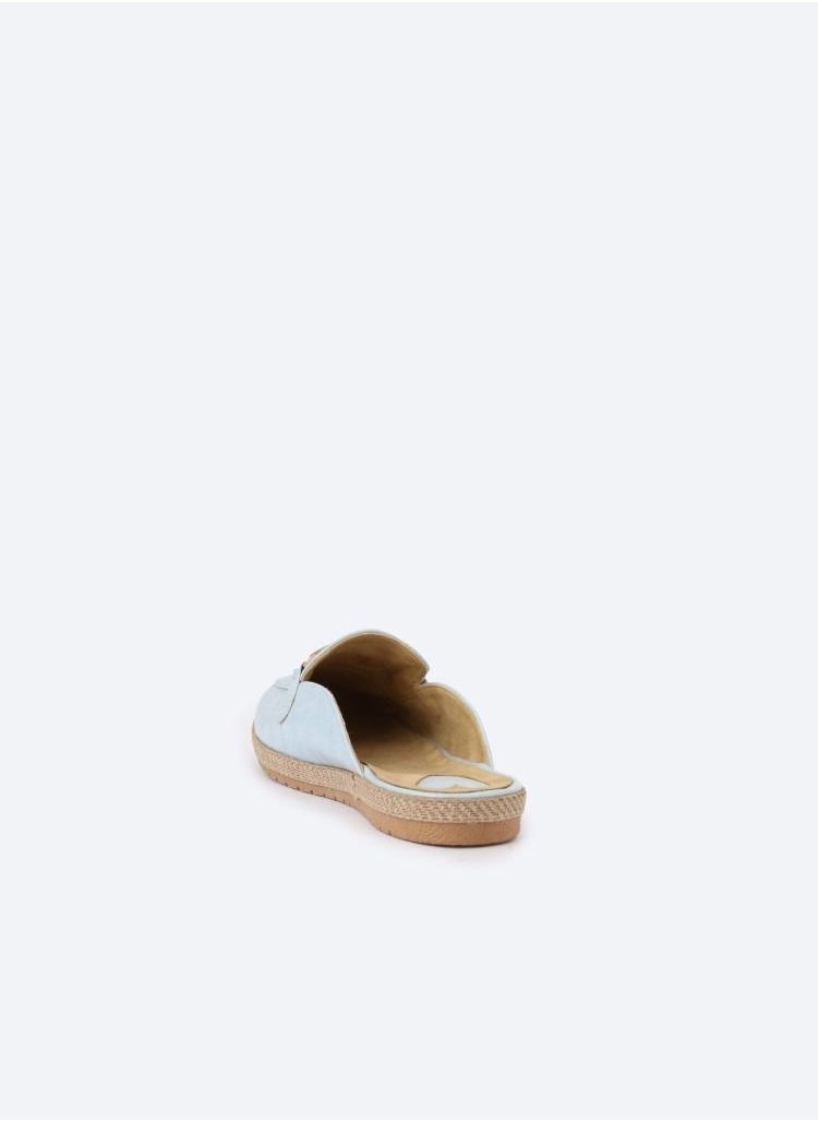 Zahwa - Circular Flat Leather Crocodile Print Animal Slipper With Accessories - Image 1
