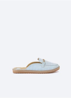 Circular Flat Leather Crocodile Print Animal Slipper With Accessories