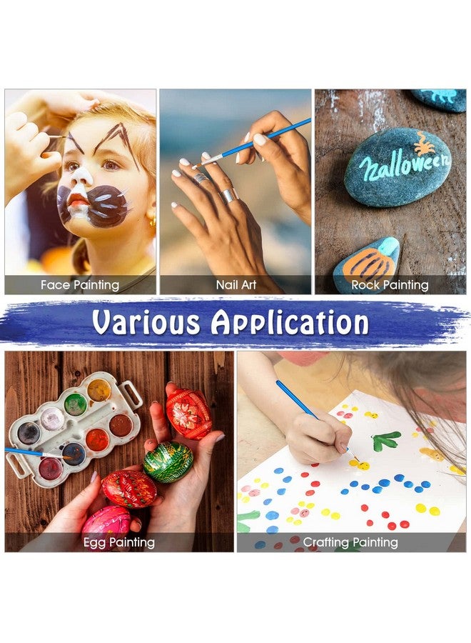 انزيوس مجموعة فرش طلاء صغيرة مكونة من 100 قطعة من Anezus، فرش طلاء دقيقة للأطفال، فرش طلاء تفصيلية للفصول الدراسية، نموذج قماش الوجه، فن الأظافر، ألوان مائية أكريليك، لوازم حرفية - Image 5