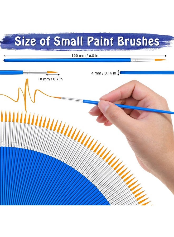 انزيوس مجموعة فرش طلاء صغيرة مكونة من 100 قطعة من Anezus، فرش طلاء دقيقة للأطفال، فرش طلاء تفصيلية للفصول الدراسية، نموذج قماش الوجه، فن الأظافر، ألوان مائية أكريليك، لوازم حرفية - Image 3