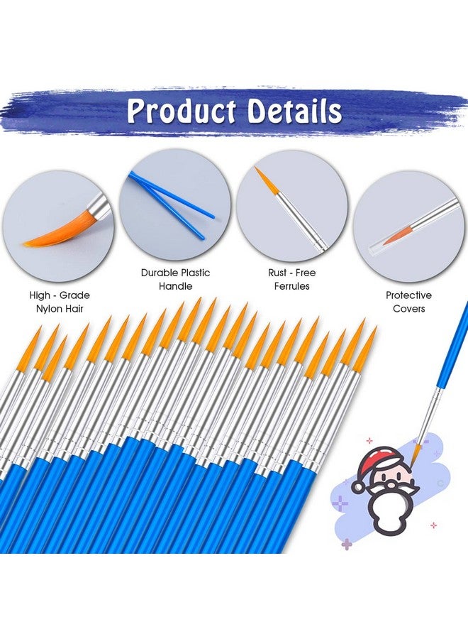 انزيوس مجموعة فرش طلاء صغيرة مكونة من 100 قطعة من Anezus، فرش طلاء دقيقة للأطفال، فرش طلاء تفصيلية للفصول الدراسية، نموذج قماش الوجه، فن الأظافر، ألوان مائية أكريليك، لوازم حرفية - Image 4