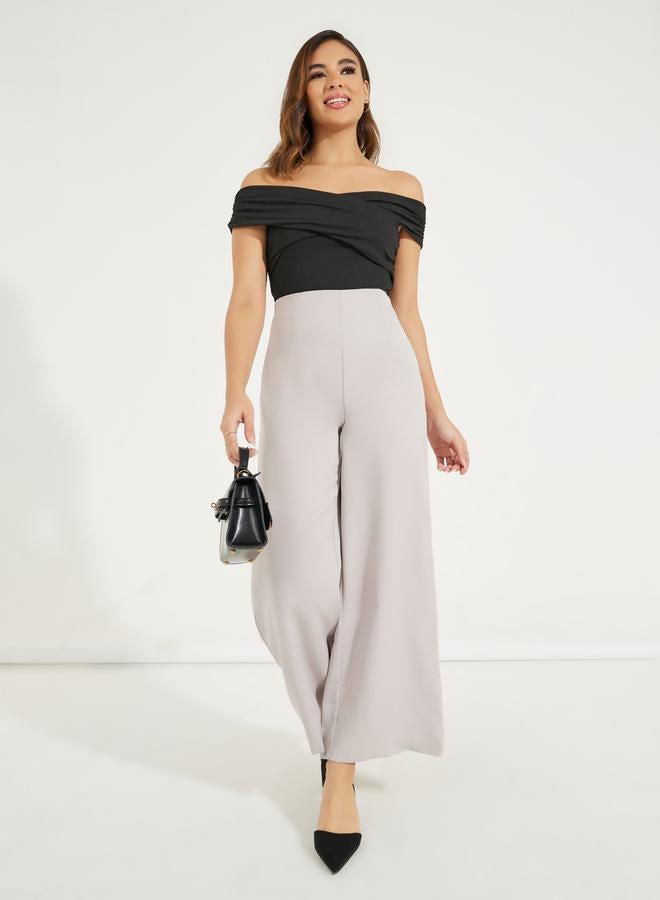 Styli Solid Off Shoulder Bodysuit with Wrap Detail  - Image 2